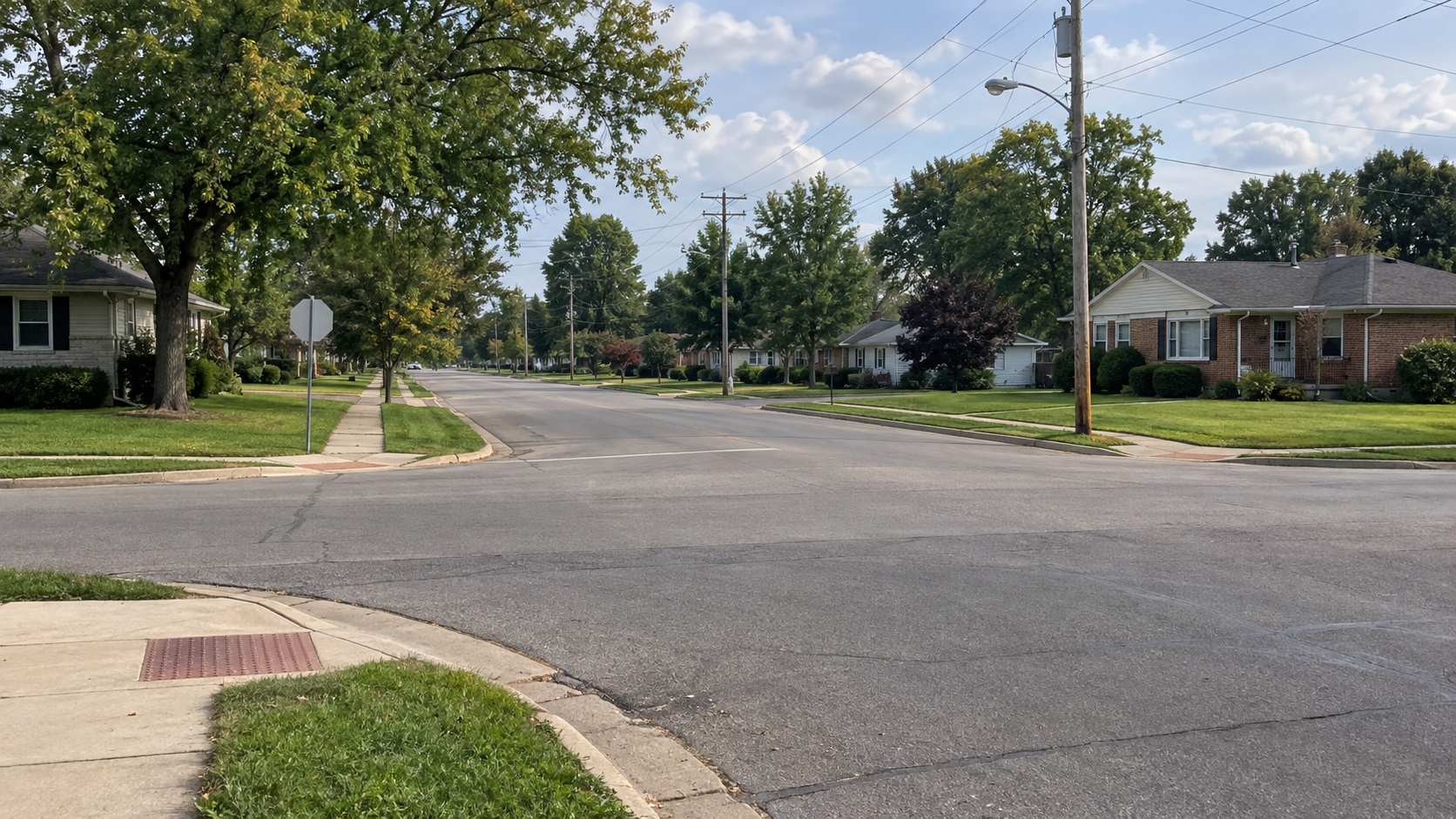 Street intersection near Allens Lane and West Idlewild Drive in Evansville, where the reported pursuit continued.