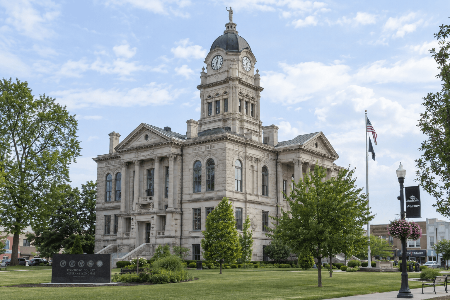 Kosciusko County courthouse in Warsaw, where the criminal case connected to the State Road 19 buggy crash was handled.