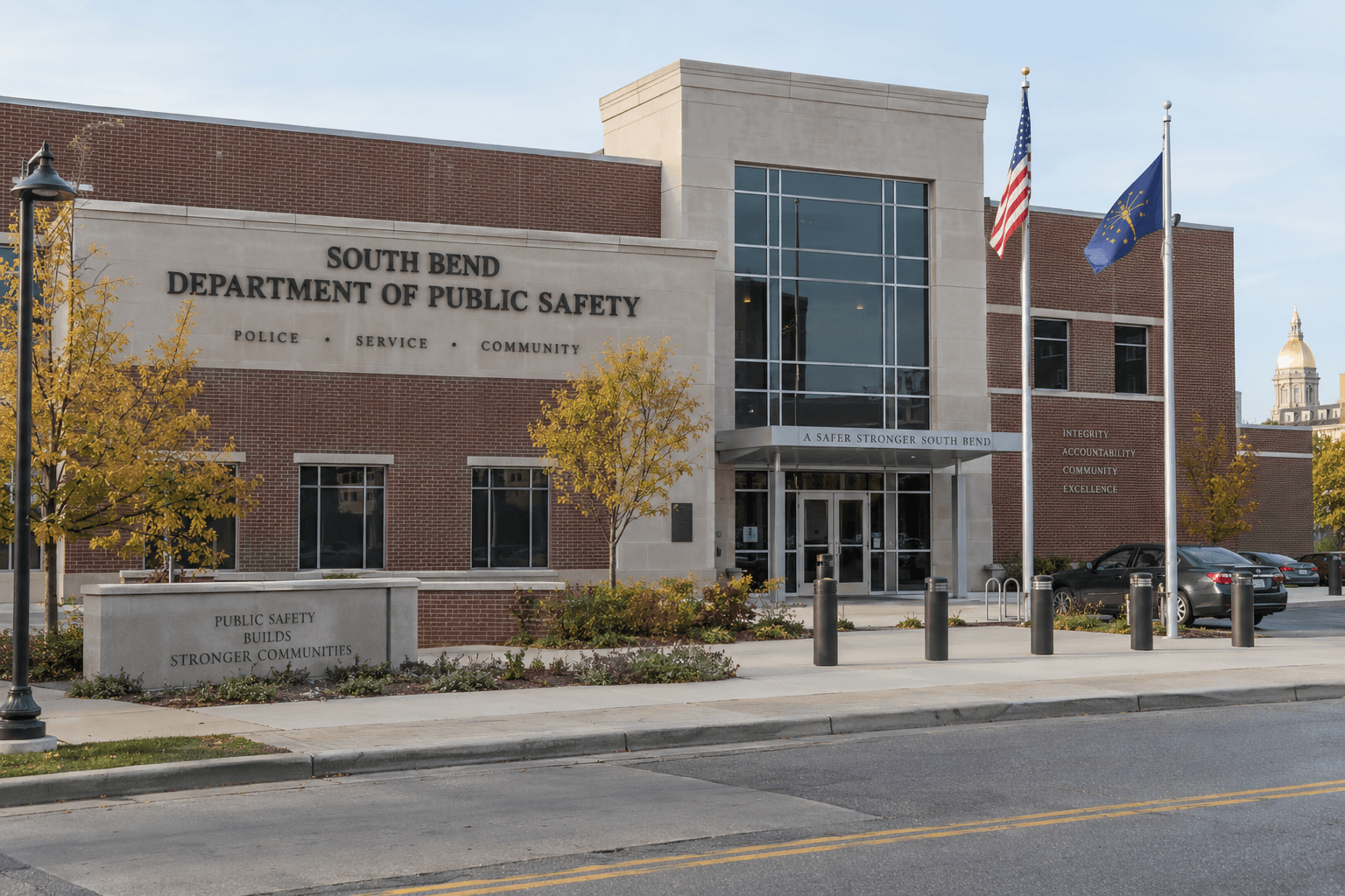Police facility in South Bend, Indiana, representing the ongoing Violent Crimes Unit investigation into the Bissell Street shooting.