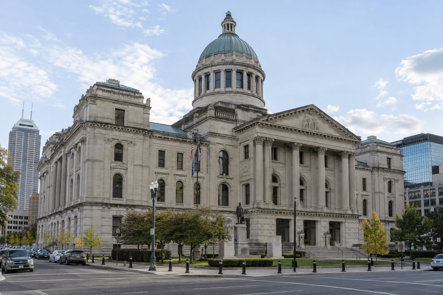 Marion County courthouse in Indianapolis, relevant to legal questions following the West Washington Street construction injury.