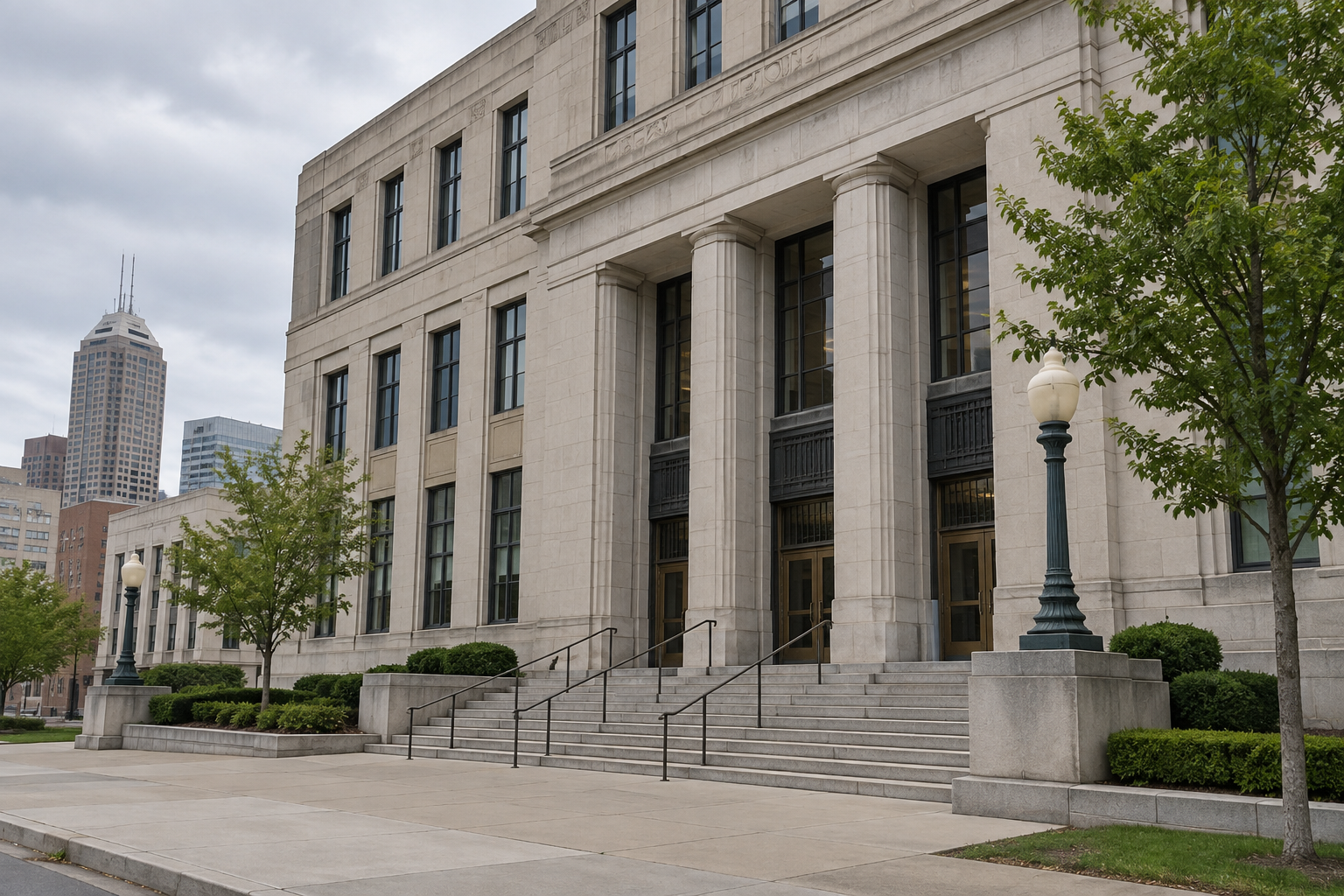 A Marion County civic building representing the government notice and wrongful death issues arising from the Southeastern Avenue crash.