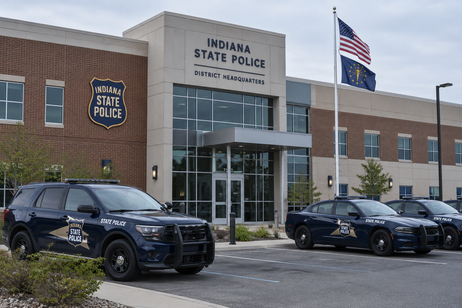 Indiana State Police facility representing the agency investigating the I-465 school bus rollover in Marion County.