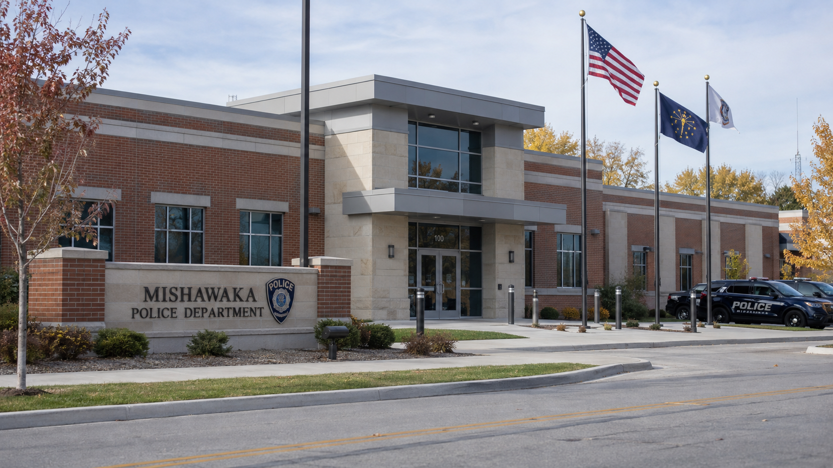 Police building exterior representing the Mishawaka investigation into the Jackson Street pedestrian crash.