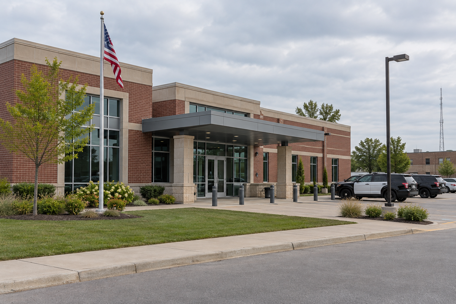 Indiana police station exterior representing the ongoing investigation into the fatal Richmond shooting.