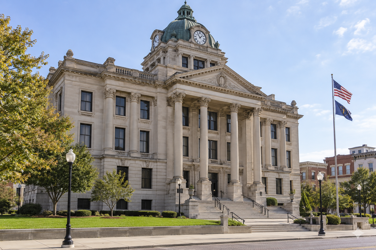 Wayne County courthouse in Richmond, relevant to possible Indiana civil proceedings after the South E Street shooting.