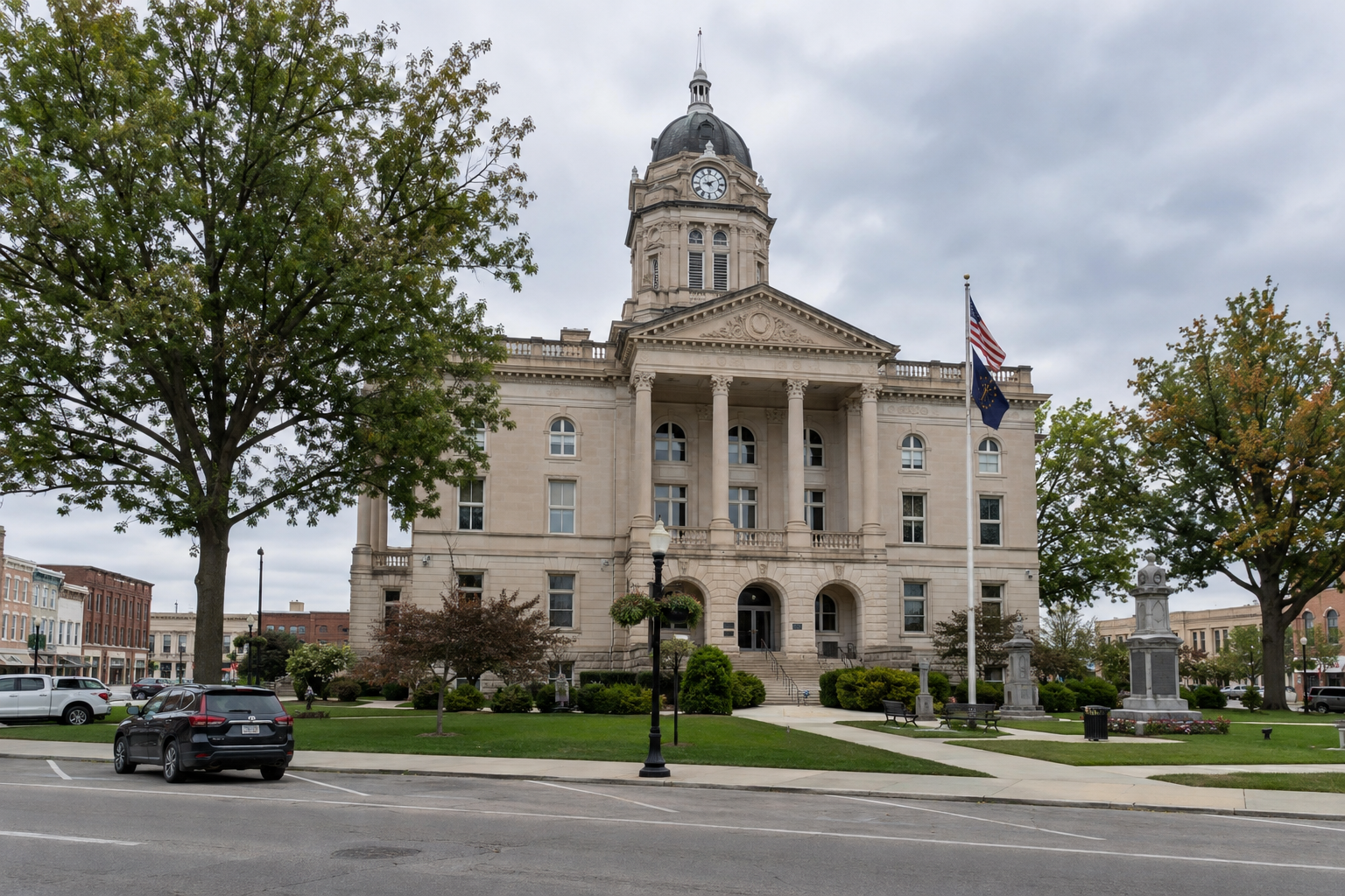 An Indiana county courthouse represents the legal and filing issues that may follow a serious commercial-truck crash.