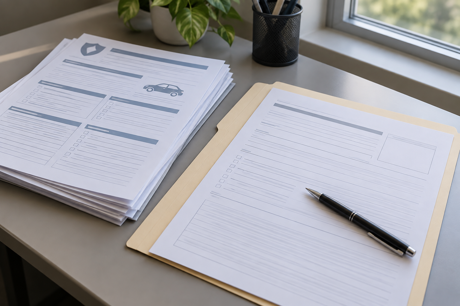 Insurance and incident-report documents illustrating evidence and uninsured motorist issues after an Indiana hit-and-run.