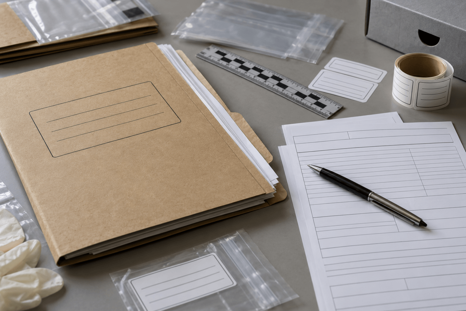 Generic police records and case documents illustrating evidence preservation after an injury in Indiana.