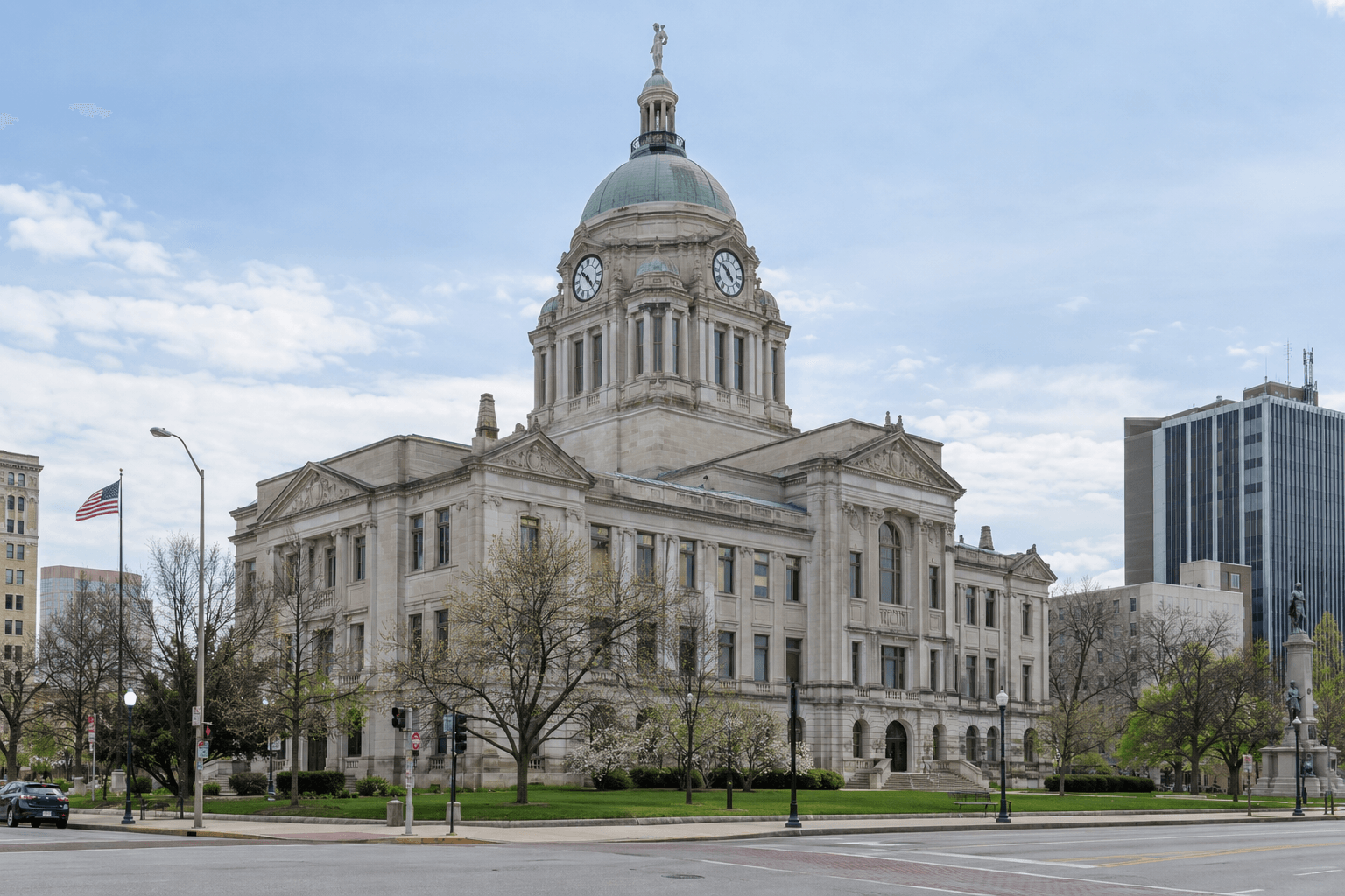 Allen County Courthouse in Fort Wayne, where location and filing rules may matter in an Indiana injury claim.