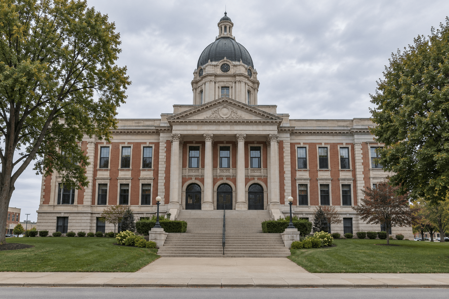 An Indiana county courthouse representing the estate and wrongful death procedures that may follow a fatal crash.