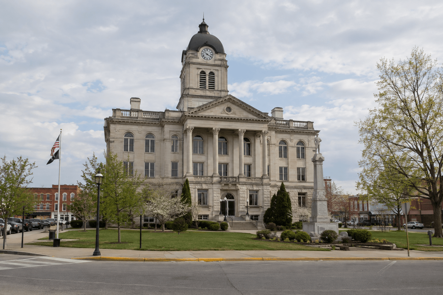 Washington County courthouse exterior representing the local setting for legal proceedings after a serious crash.