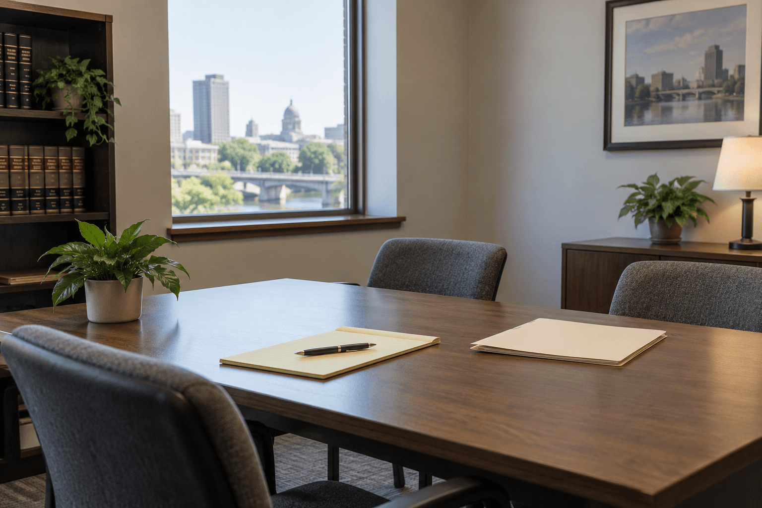 Private law office consultation setting relevant to families considering an Indiana wrongful death claim after a fatal shooting.