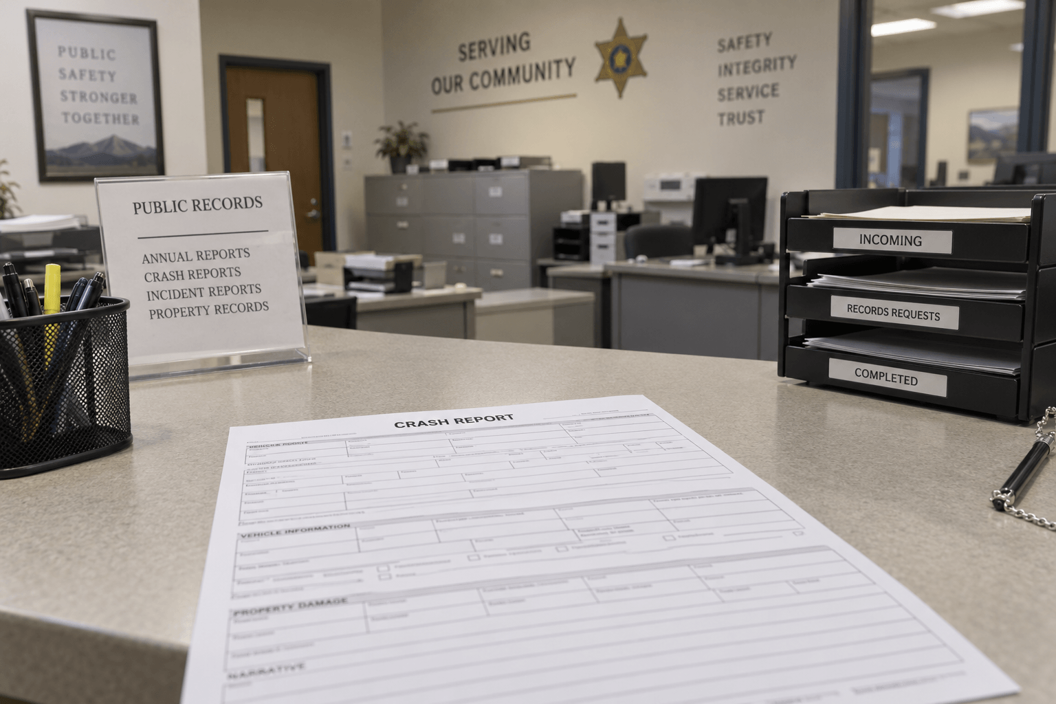 Public-records paperwork representing the Vanderburgh County Sheriff's Office crash report discussed in the article.
