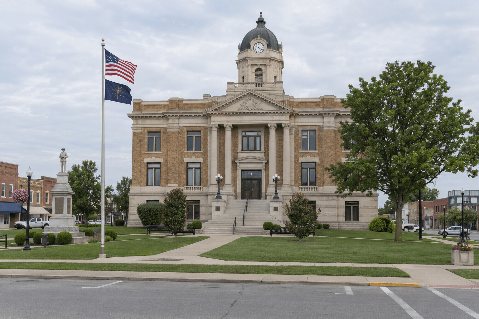 Generic Indiana county courthouse representing the Vanderburgh County filing issues discussed in the article.
