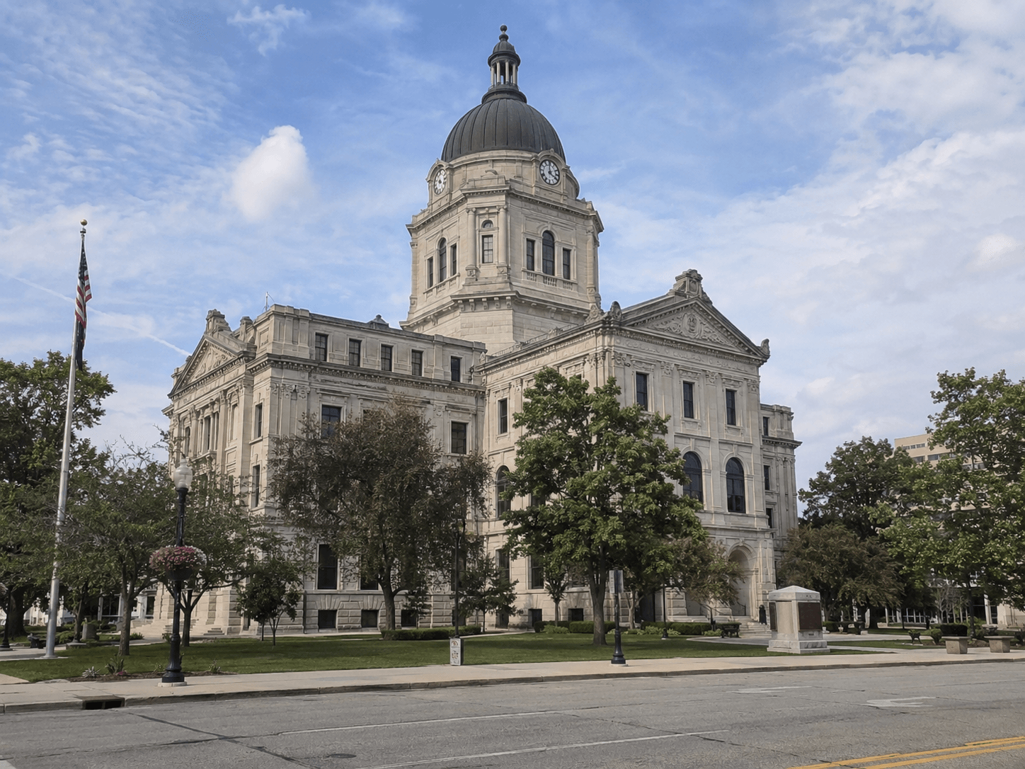 Tippecanoe County courthouse in Lafayette, where a civil injury claim arising from the reported incident would ordinarily be filed.