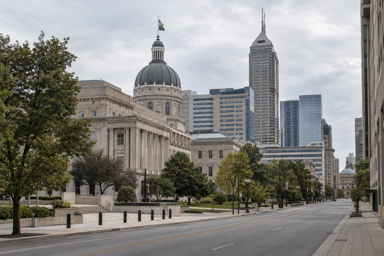 Indianapolis civic setting in Marion County, relevant to the investigation and legal process after the Eagle Pointe Drive North hit-and-run.