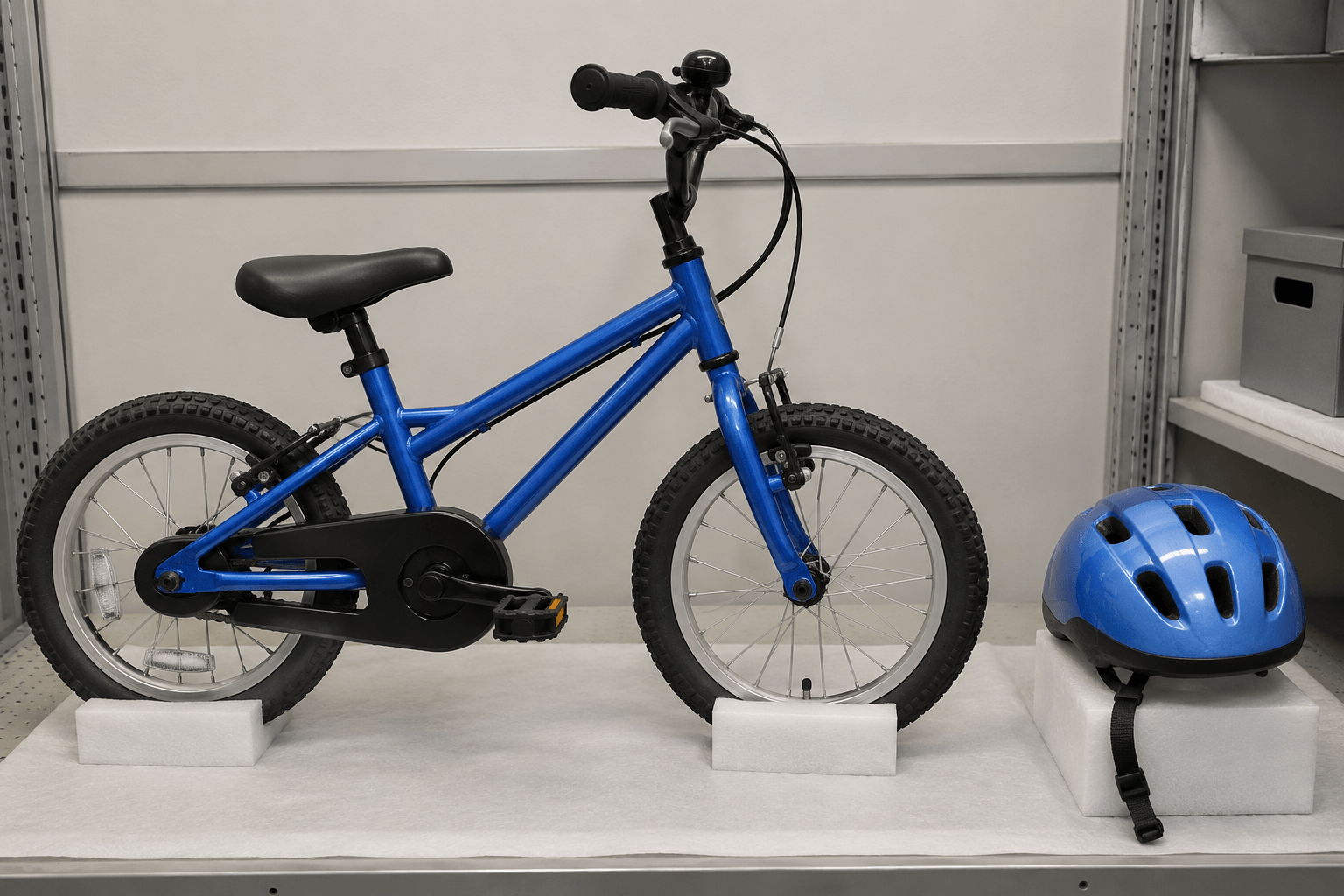 Bicycle and helmet preserved after a reported child bicycle crash in Whitestown, Indiana.