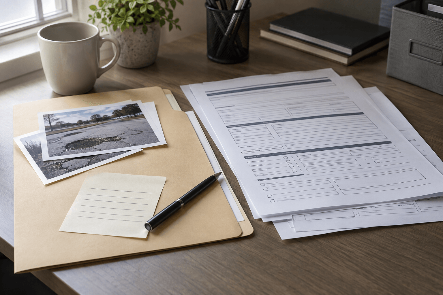 Accident records and insurance documents illustrating evidence preservation after a Vigo County injury incident.