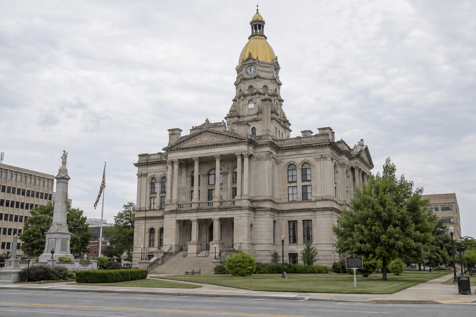 Vigo County courthouse in Terre Haute, relevant to Indiana injury claims arising from the reported hayride accident.