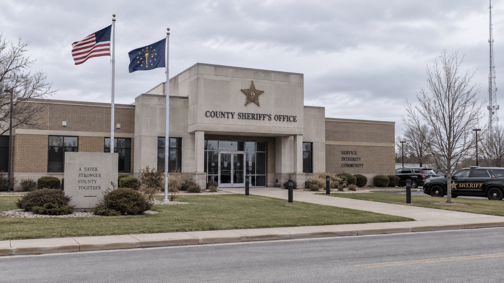 County sheriff's office exterior representing the ongoing investigation into the fatal Grant County rollover.
