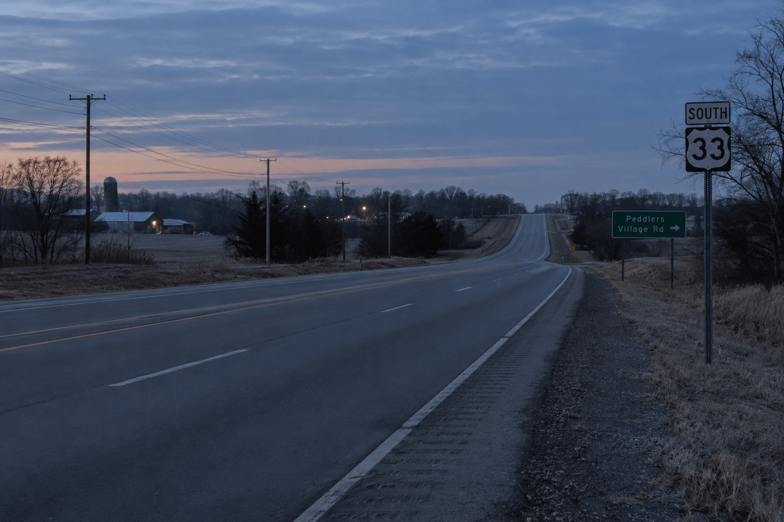 U.S. 33 near Peddlers Village Road in Goshen, where a scooter rider was reportedly sideswiped by a semi.