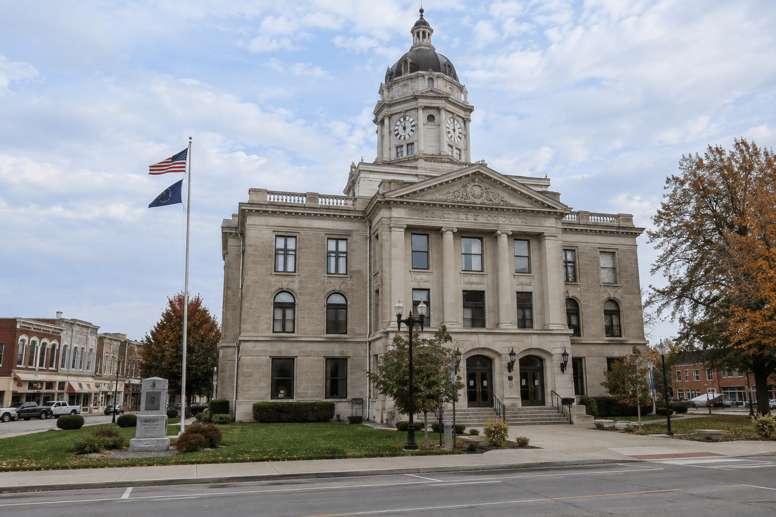 An Indiana county courthouse represents possible civil proceedings connected with an injury claim in Dearborn County.