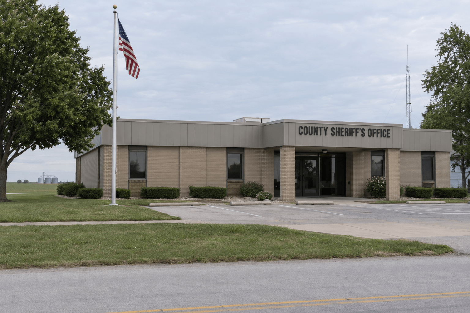 Sheriff's office exterior representing the Fulton County law-enforcement response to the reported Akron attack.
