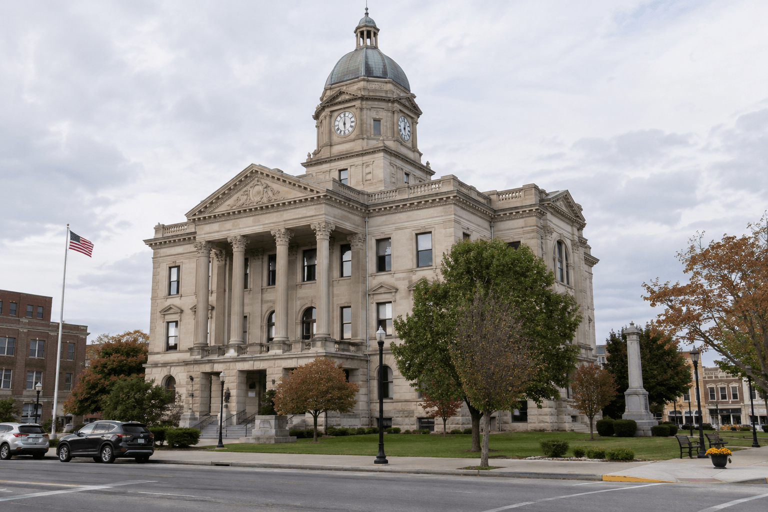 Indiana county courthouse exterior representing the filing and deadline issues that may follow a Kosciusko County injury crash.