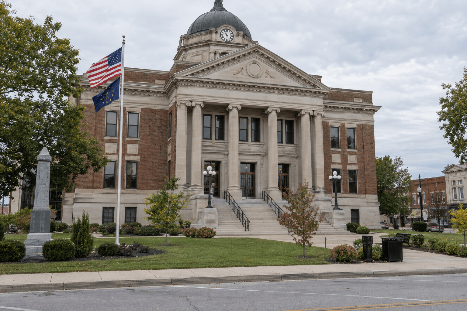 Indiana county courthouse exterior representing legal and insurance issues after a Morgan County crash.