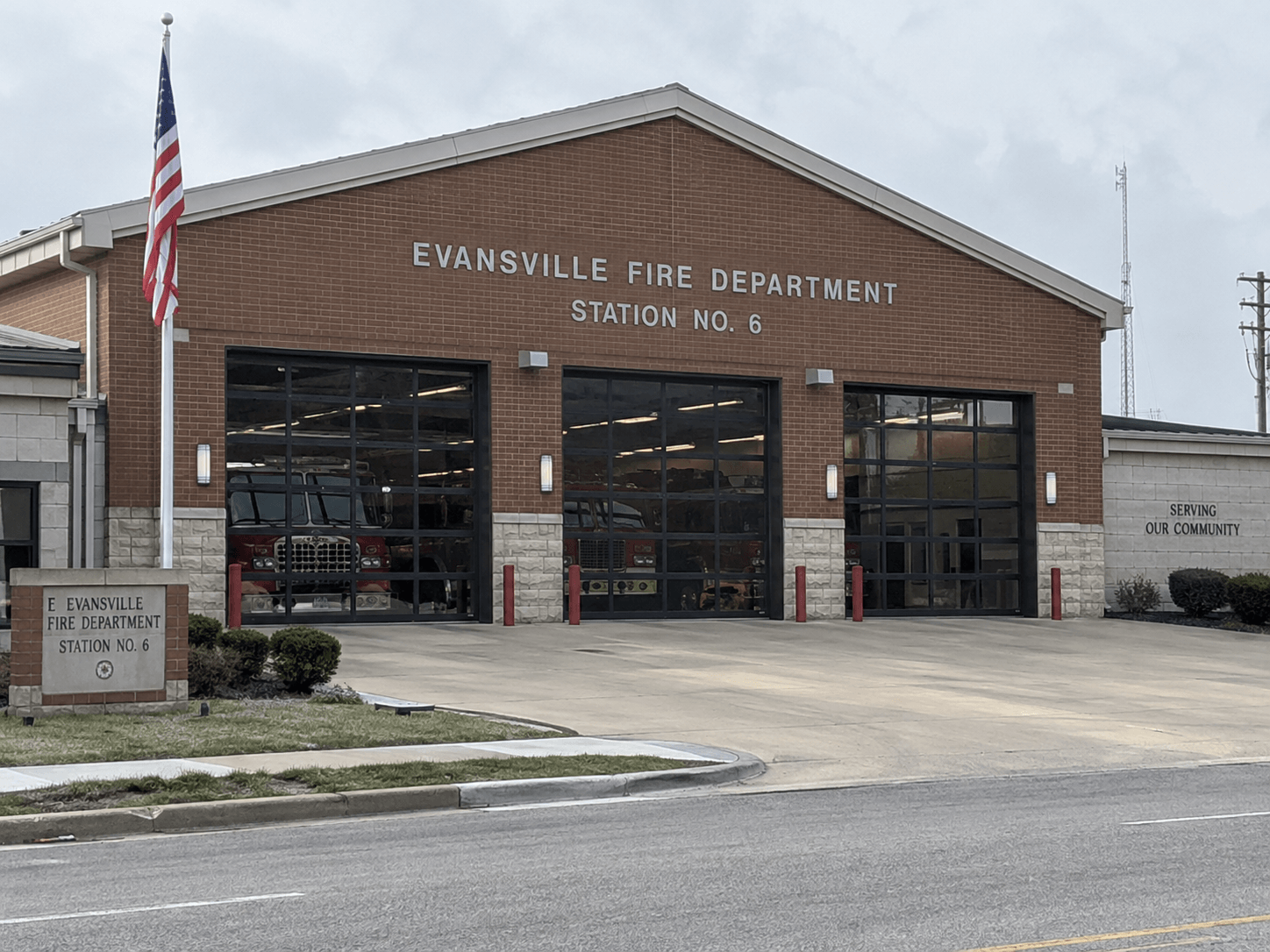 Fire department exterior in Evansville, where investigators handled the Stinson Avenue house fire case.