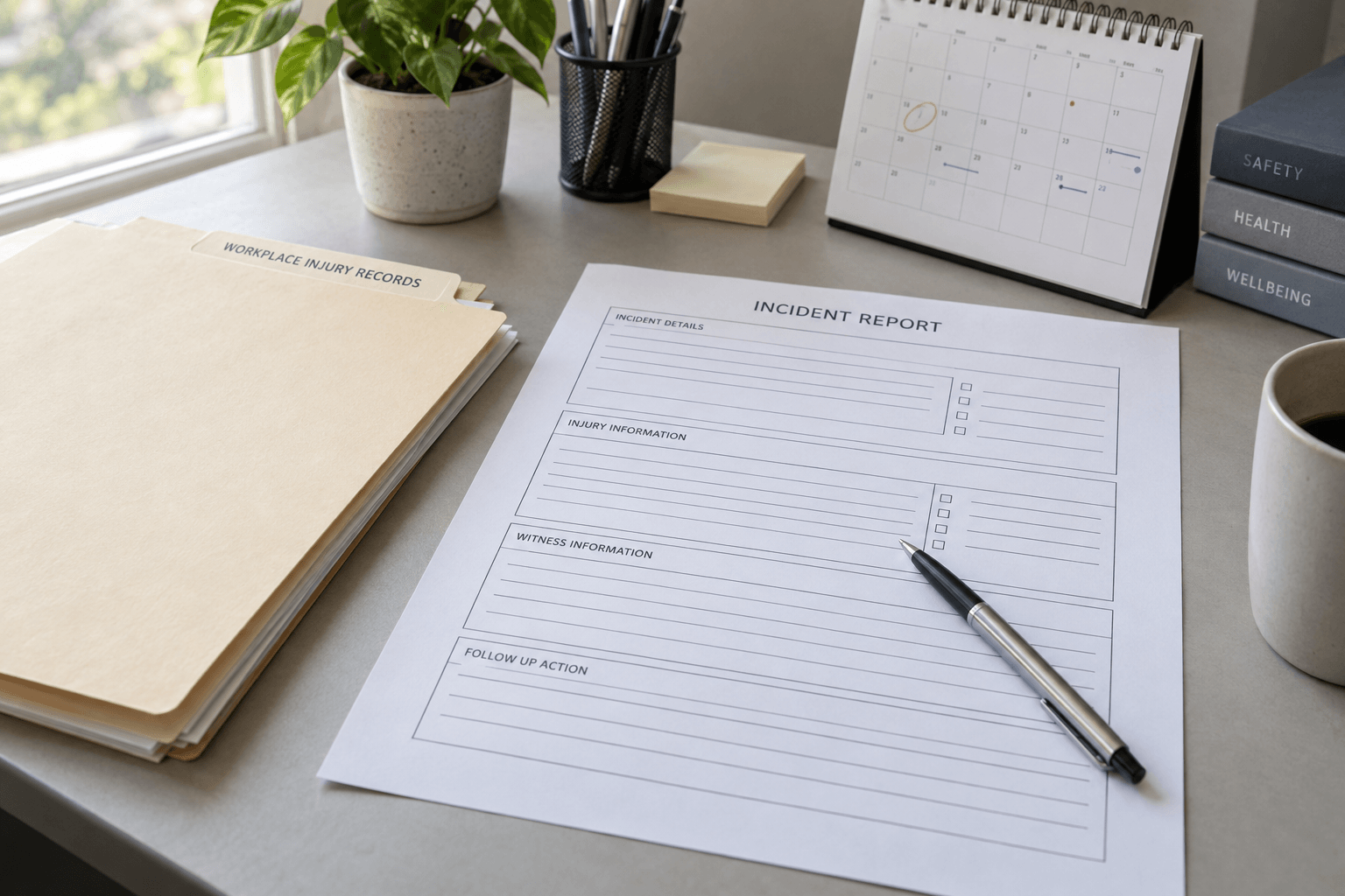 Workplace injury records illustrating the importance of documenting medical care and missed work after an Indiana job injury.