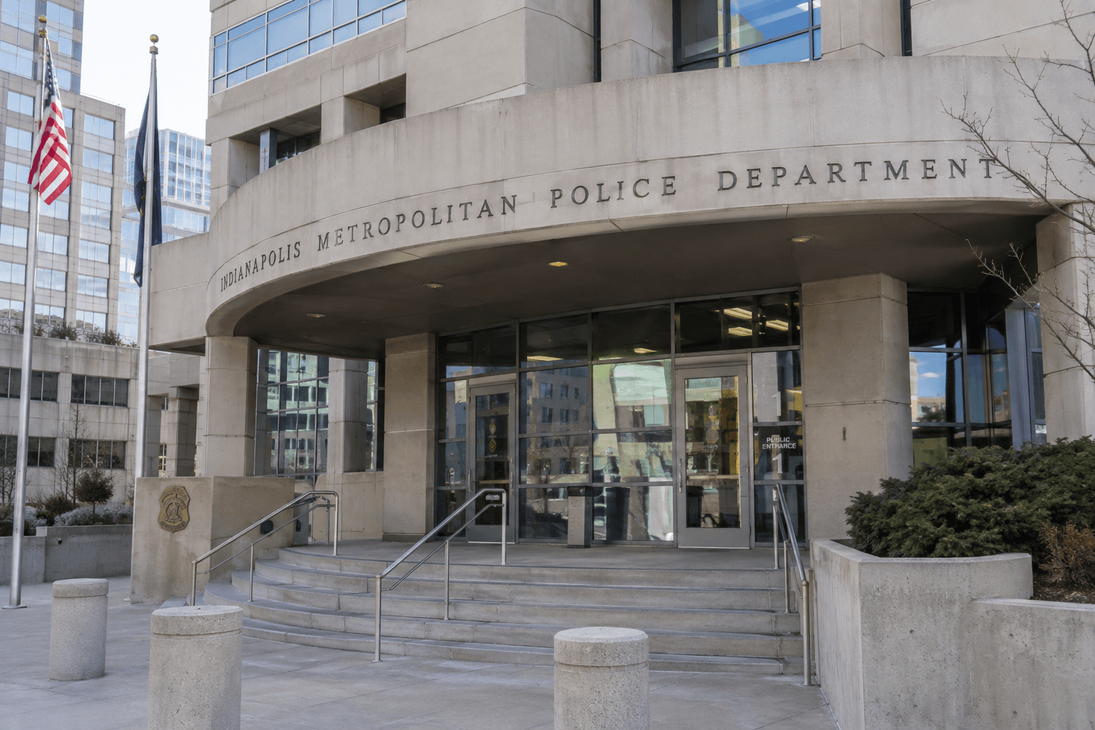 Indianapolis police facility representing the ongoing investigation into the fatal Marion County bicycle hit-and-run.