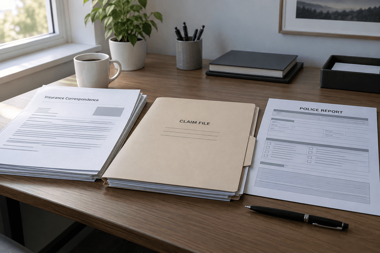 Insurance and police-report documents relevant to a family reviewing a fatal Indiana hit-and-run bicycle claim.