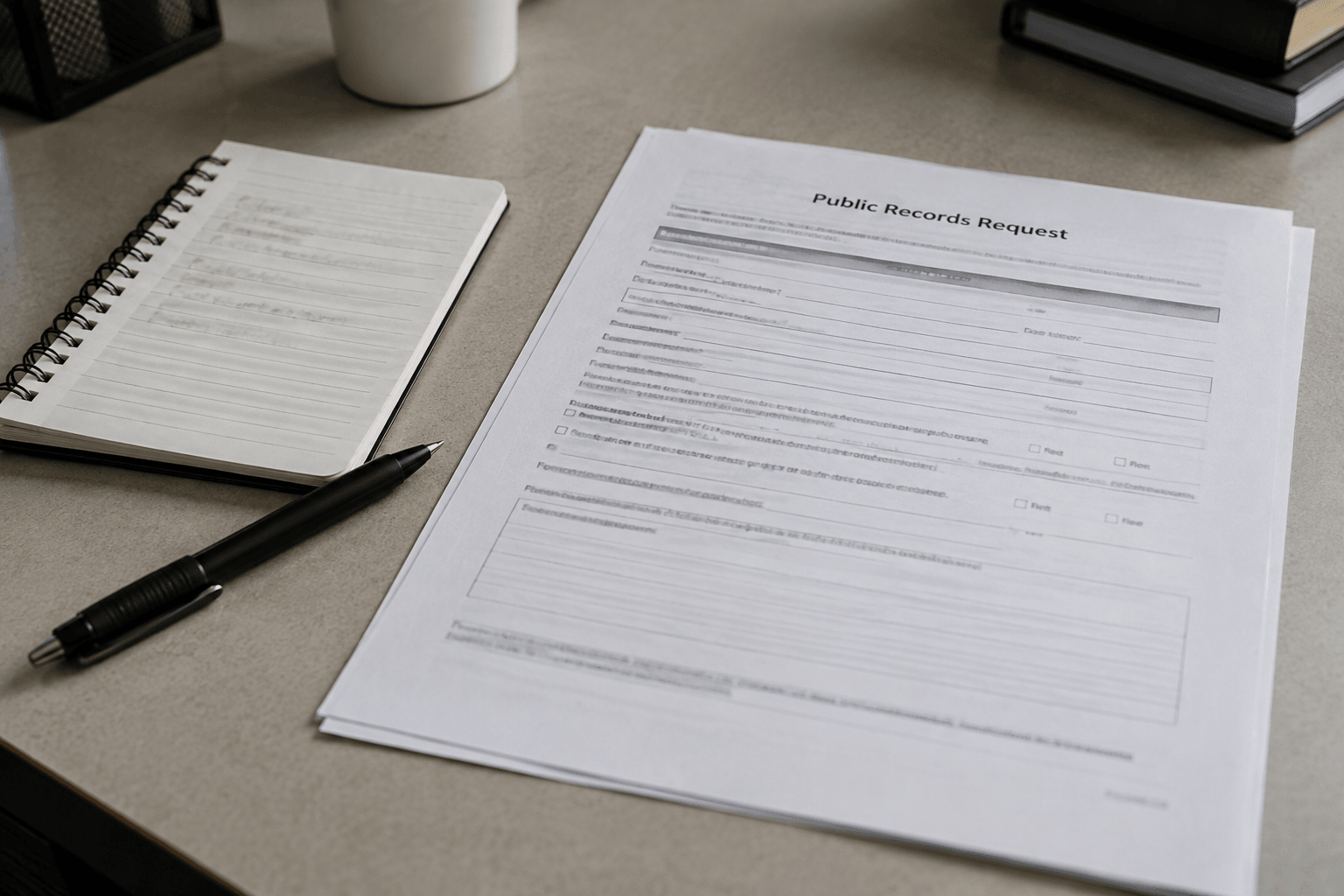 Public-records paperwork and notes illustrating evidence preservation after an Indianapolis injury incident.