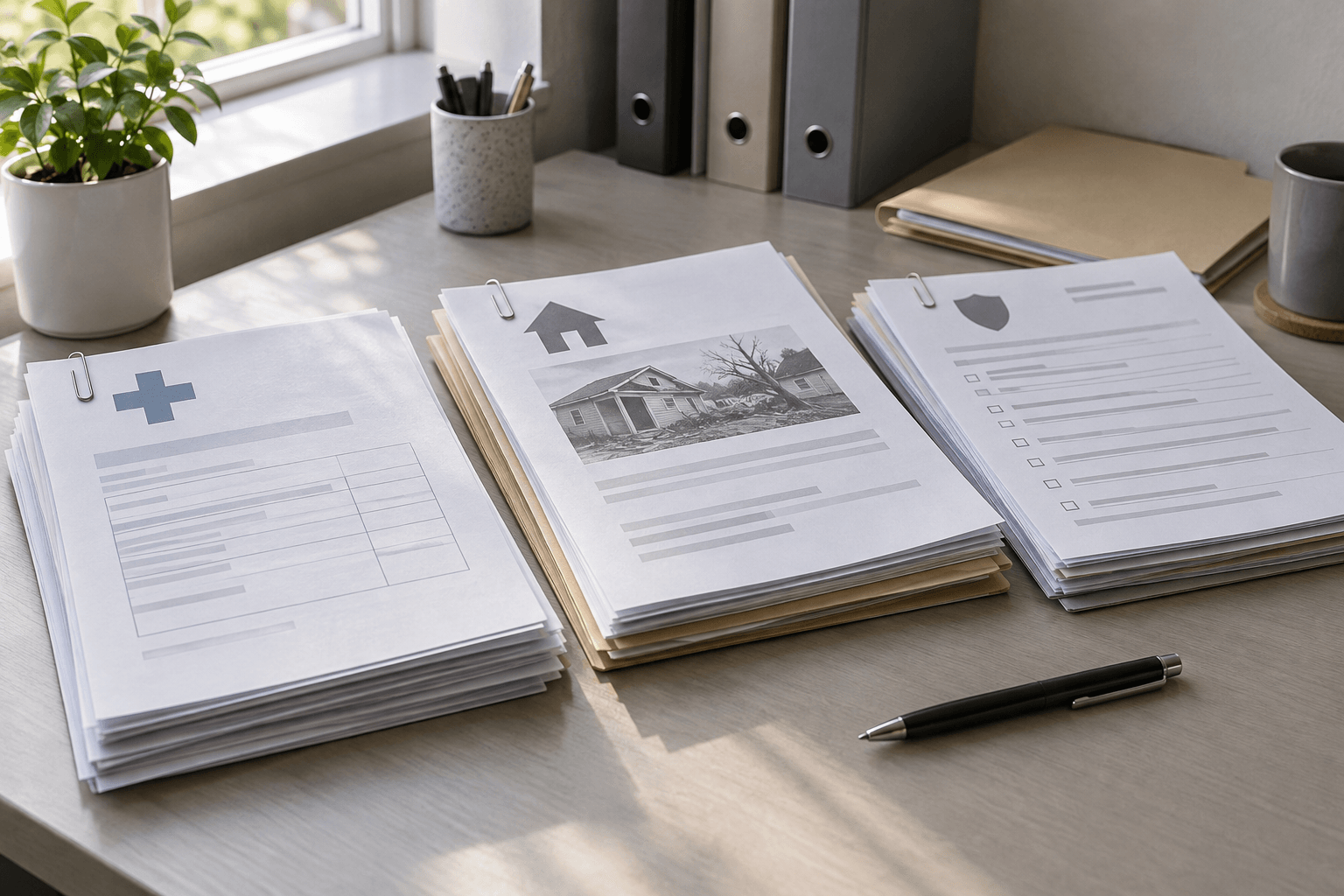 Organized records illustrating medical expenses, property losses, and report requests after an Evansville residential fire.