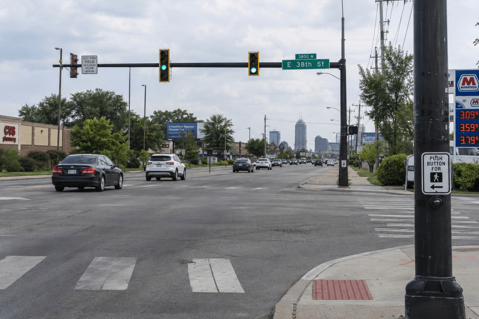 Indianapolis intersection setting in Marion County relevant to the fatal Southeastern Avenue police pursuit crash.