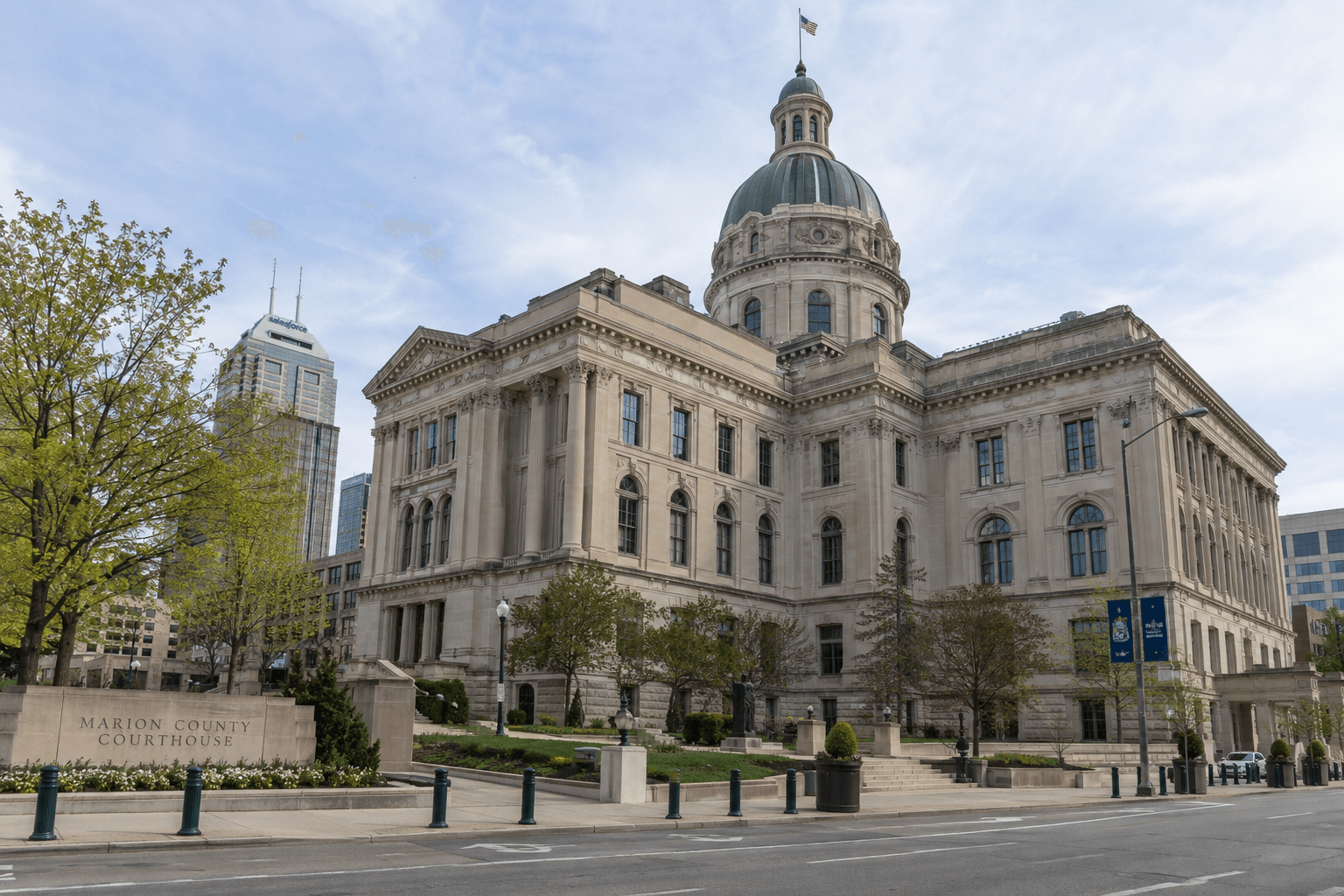 Marion County courthouse in Indianapolis, where legal proceedings related to the reported crash may occur.
