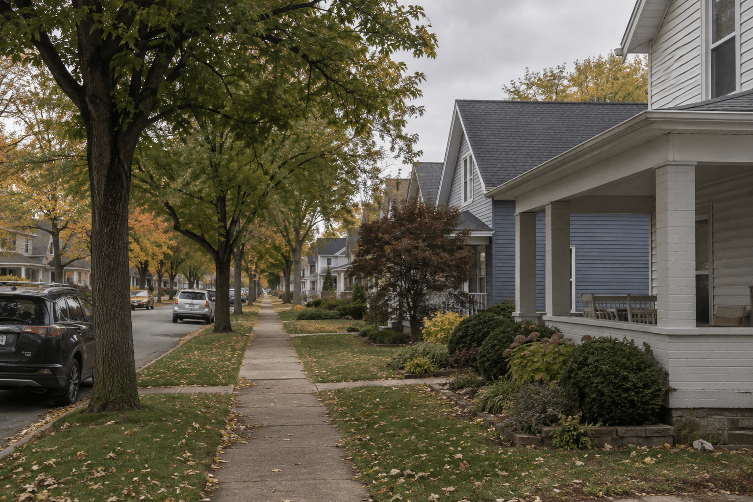 Residential block in Columbus, Indiana, representing the area where the Charwood Drive incident was reported.