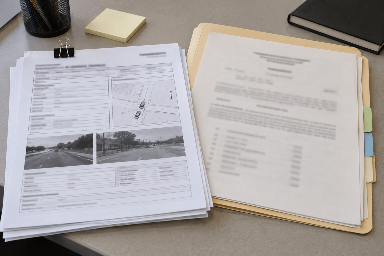 Crash report and court-record documents illustrating evidence that may matter after an Elkhart County collision.