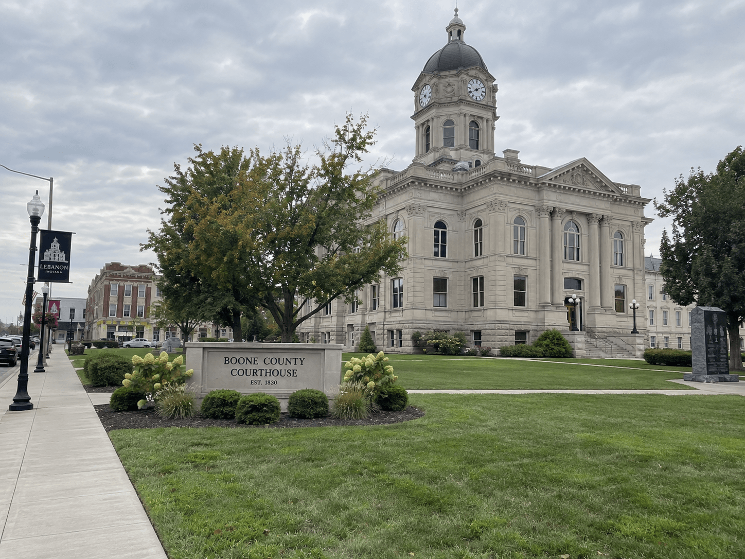 Boone County courthouse exterior, representing the county where legal and insurance questions from the reported Jamestown collision may be addressed.