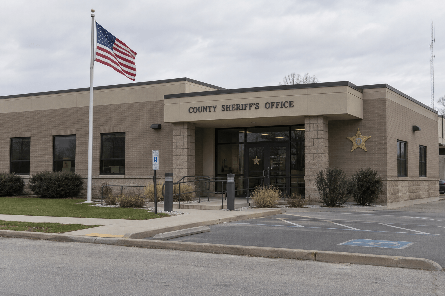 Indiana county sheriff's office exterior, representing the agency response and crash-report process in Ripley County.