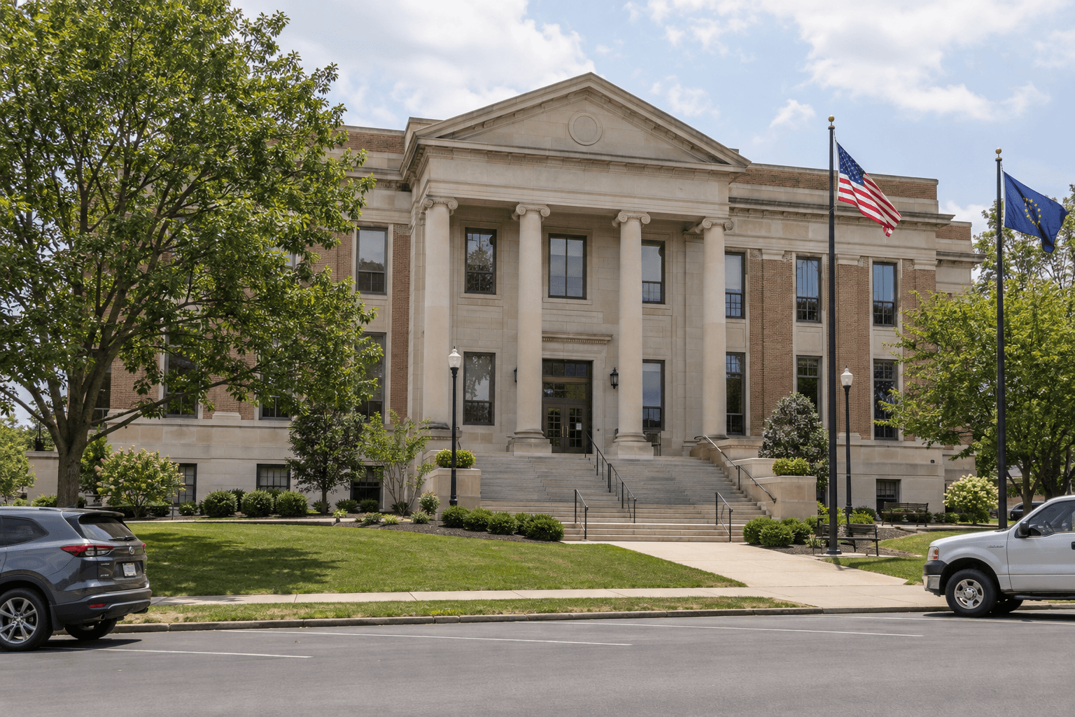 Indiana county courthouse exterior representing the legal filing and evidence issues that can follow a fatal crash in Hamilton County.