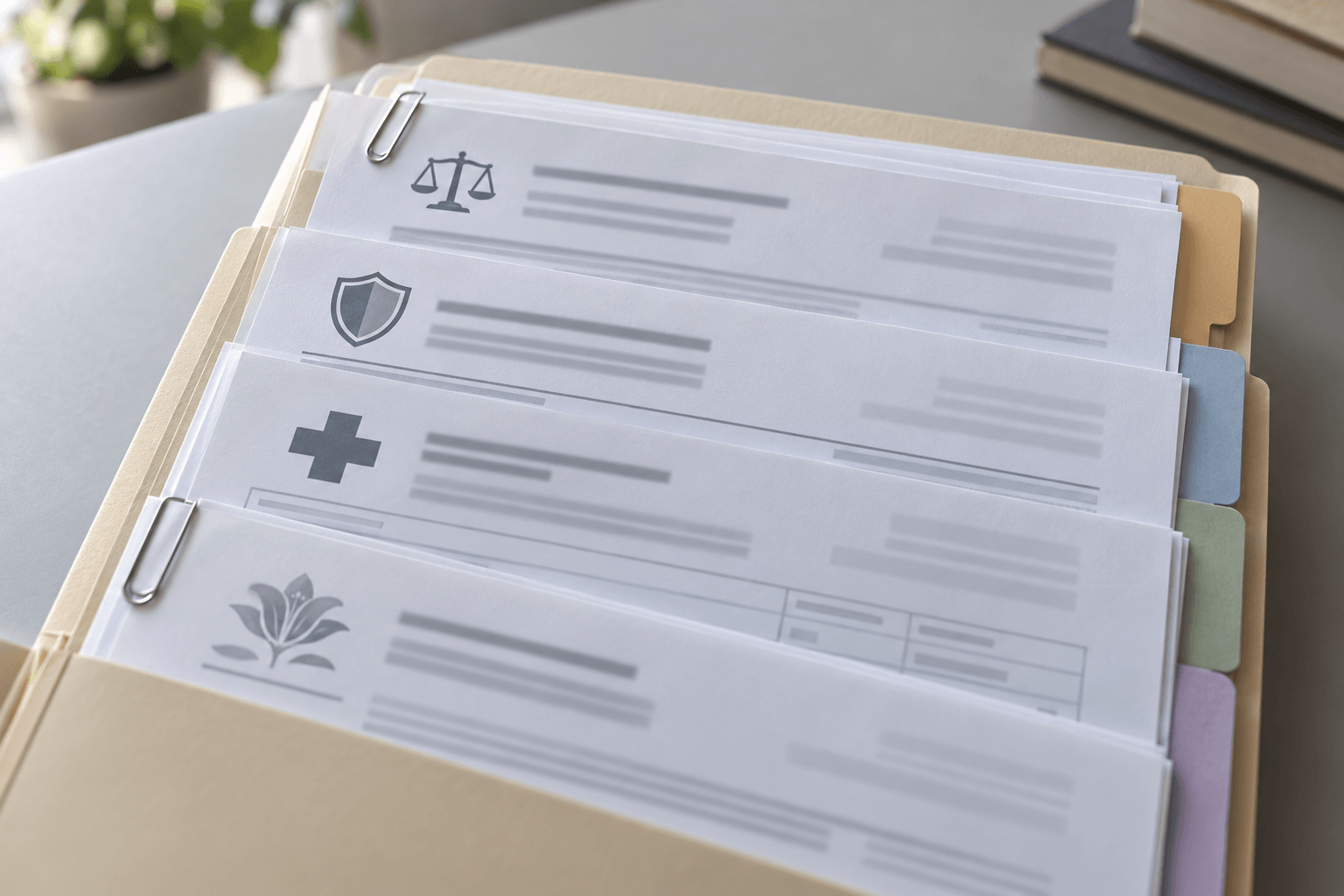 Organized court, insurance, medical, and funeral records illustrating documents families may preserve after a wrongful death.
