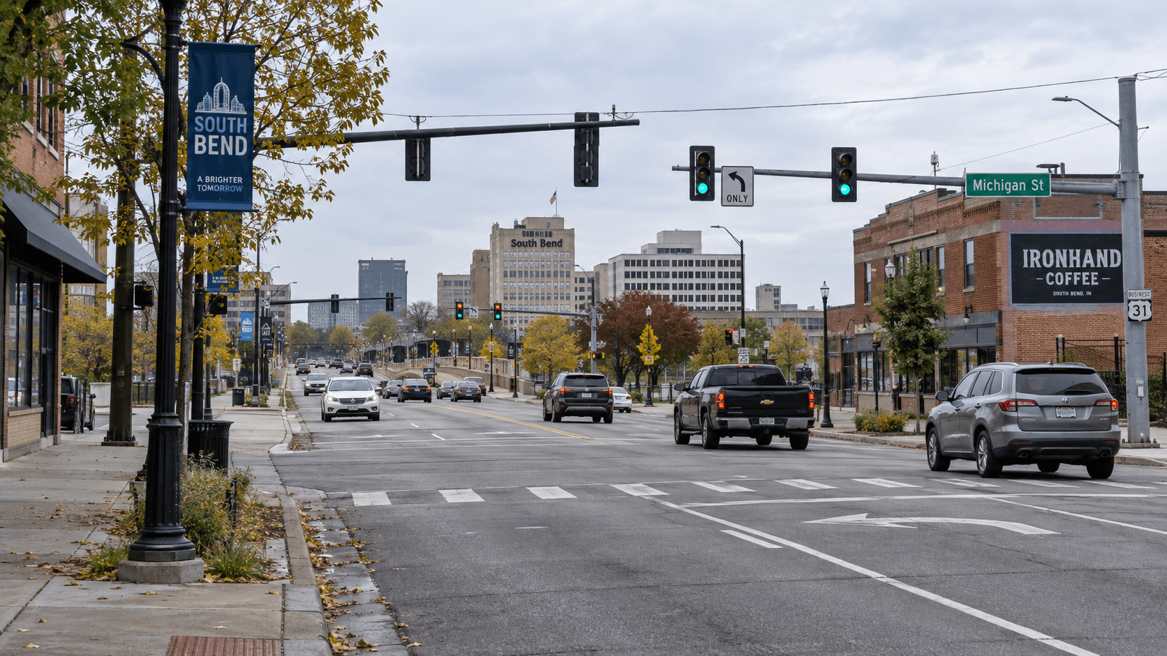 South Bend streetscape illustrating the St. Joseph County location relevant to a possible Indiana civil claim.