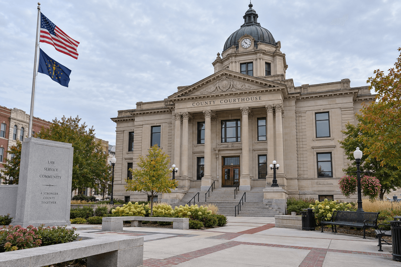 County courthouse exterior representing the Indiana legal questions that may follow a serious child product injury in DeKalb County.