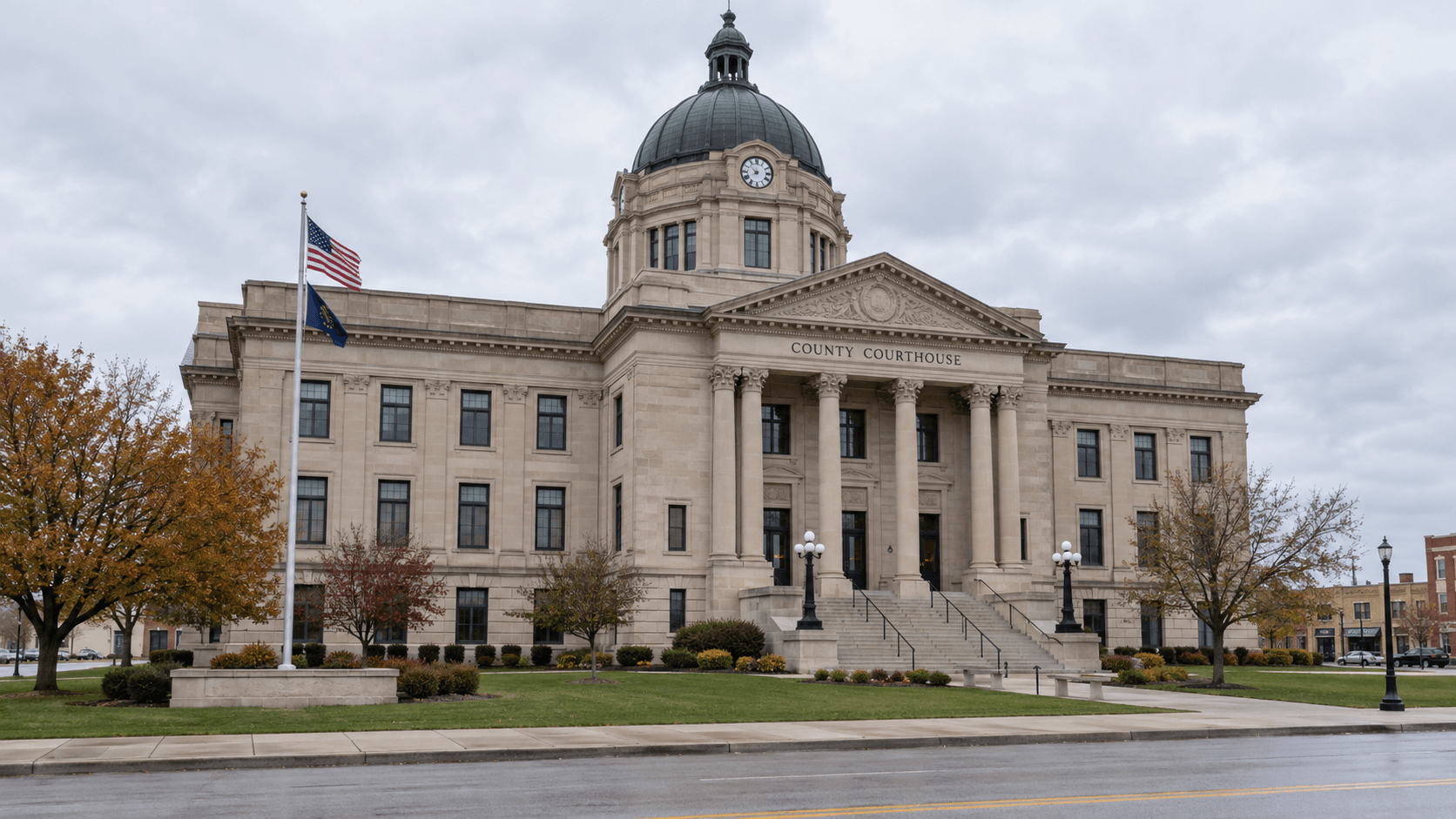 County courthouse exterior representing the Lake Superior Court sentencing connected to the Whiting fatal shooting.
