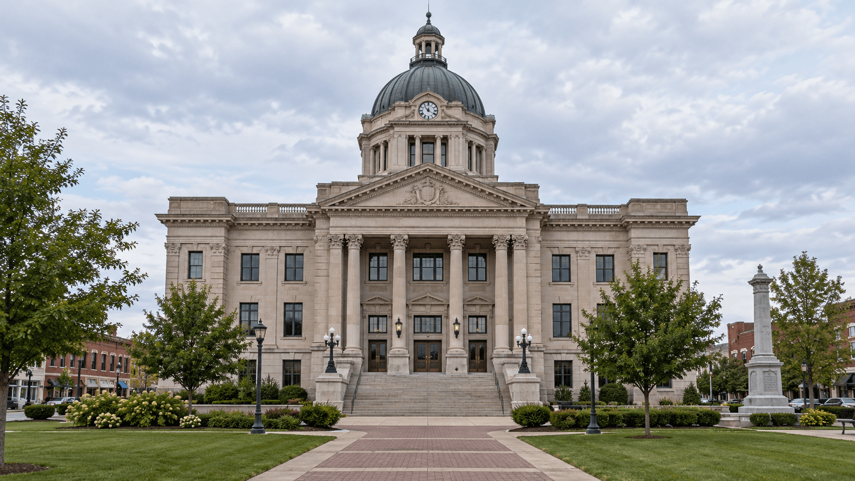 Indiana county courthouse exterior representing the court process for a child injury case in St. Joseph County.