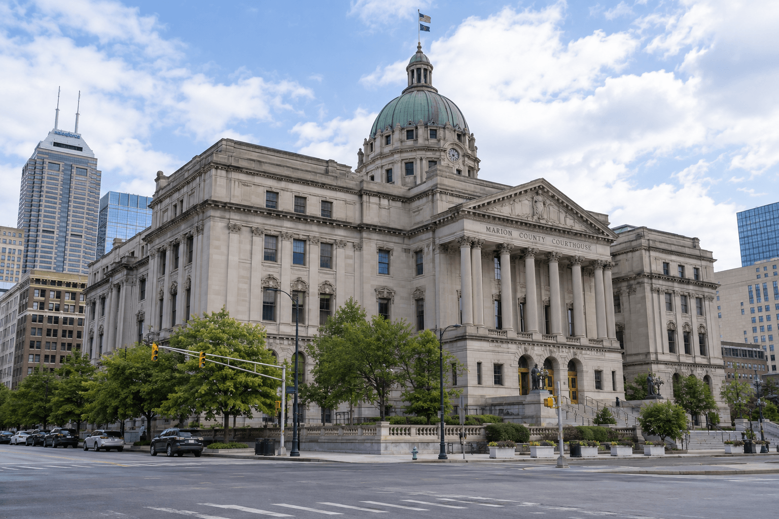 County courthouse exterior in Marion County, where location may affect an Indiana civil claim connected to a fatal incident.