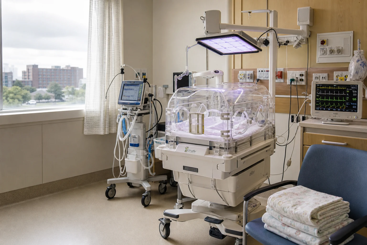 Fort Wayne birth injury scene — nicu isolette