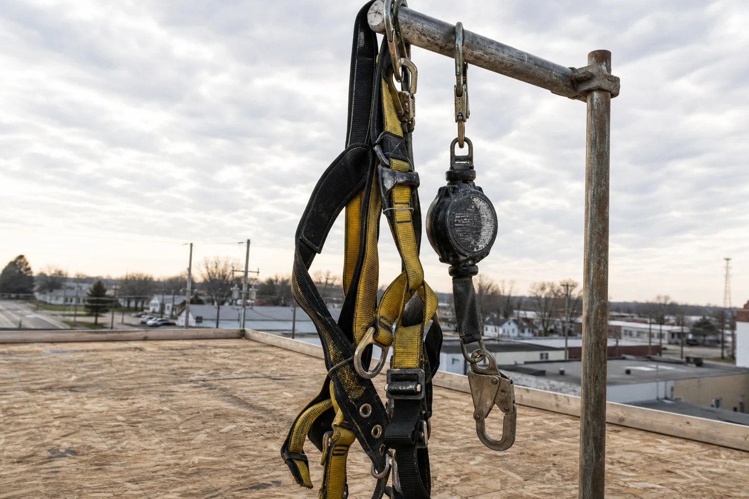 Fort Wayne construction accident scene — fall protection